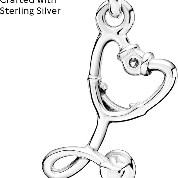 Sterling Silver Heart Dangle Charm Jewelry for Medical Professionals Gift - Picture 4 of 6